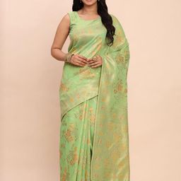 Astita Floral Zari Linen Blend Saree-image-27