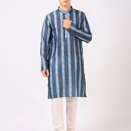 BELLAZO Men Printed Thread Work Kurta-image-15