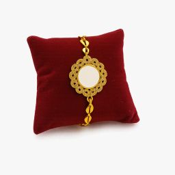 Bracelet Rakhi for Men Gold Finish Rakhi Set-image-9