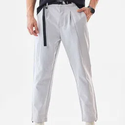 Snitch Men Baggy Mid-Rise Pleated Regular Trousers-picture-43