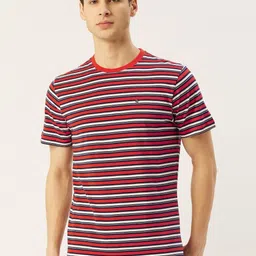 AMSWAN Men Striped Pockets T-shirt-image-4