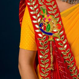 KCPC BANDHANI Woven Design Bandhani Dupatta with Sequinned image 3