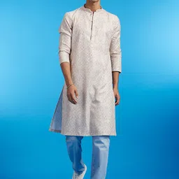 Diwas by Manyavar Paisley Embroidered Mandarin Collar Sequinned Straight Kurta-picture-33