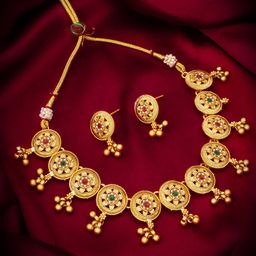 Anouk Gold-Plated Stones Studded & Beaded Jewellery Set-image-45