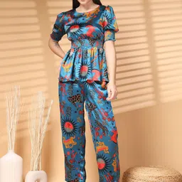 plusS Women Printed Top With Trouser Co-Ords-picture-17