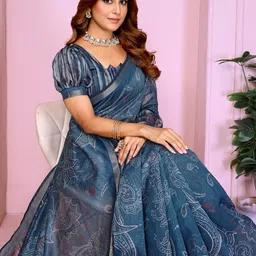 MORDEN MUSE Printed Celebrity Inspired Banarasi Silk Saree-picture-40