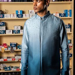 Project Bandi Embellished Satin Nehru Jacket image 3