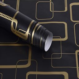 HOMEMATES Black & Gold Printed Self-Adhesive Waterproof Wall Sticker-image-56