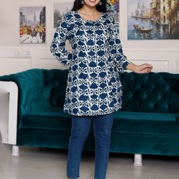 ANTU KURTIES Floral Printed Pure Cotton Kurti-image-77