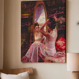 Art Street Feminist Altered Stretch Pink And Black Millennials Canvas Wall Art-image-69