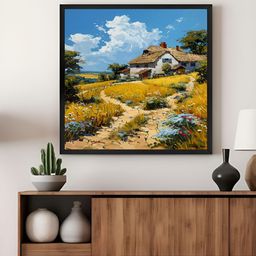 999Store Blue & Green Cottage Canvas Wall Art-image-84