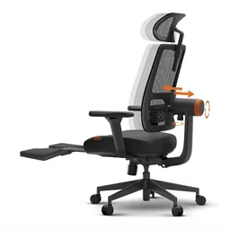 DROGO Black Ergonomic Study Arm Chair With Footrest-picture-38