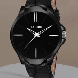 TARIDO Men Dial & Leather Straps Analogue Watch TD-326-BLK SAFFAR STRAP-50
