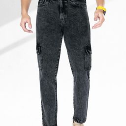 me Queen Men Cotton Straight Fit Mid-Rise Heavy Fade Jeans-image-87