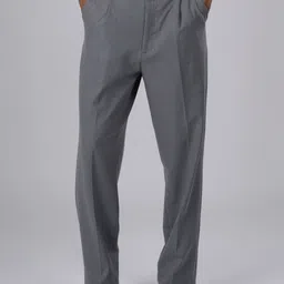 Tailoraedge Men Striped Relaxed Wrinkle Free Pleated Trousers-picture-1