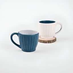 Storepedia Blue & White Handcrafted Textured Ceramic Matte Cups Set of Cups and Mugs-29