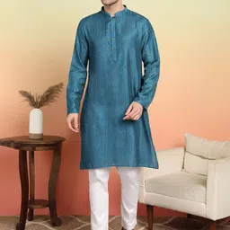 SWAGG INDIA Men Ethnic Motifs Embroidered Kurta-picture-40