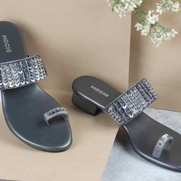 Mochi Women Embellished Wedge Mules-10