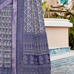 Anouk Rustic Ethnic Motifs Printed Zari Border Sungudi Saree image 3