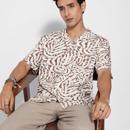 7 Alt by Pantaloons Abstract Printed Spread Collar Relaxed Fit Casual Shirt-picture-32