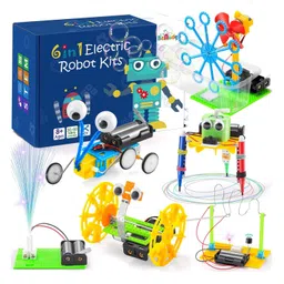 6 in 1 DIY STEM Robotics Kit Electronic Science Experiments Projects for Kids, DIY Engineering Robotic Building Kits For GirlsBoys Ages 8-12 Years - RS61686 in 1 DIY STEM Robotics Kit Electronic Science Experiments Projects for Kids, DIY Engineering Robotic Building Kits For GirlsBoys Ages 8-12 Years - RS6168-66