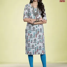 Moda Rapido Women Pack Of 2 Ethnic Motifs Printed Straight Kurta-picture-37