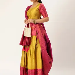 DIVASTRI Semi-Stitched Lehenga & Unstitched Blouse With Dupatta image 4