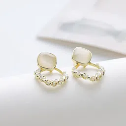 Aurum & You Gold-Plated Pearls Beaded Contemporary Drop Earrings-picture-18