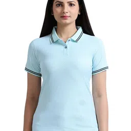 ECOLINE Clothing Women Antimicrobial Solid Polo Collar T-shirt-image-25
