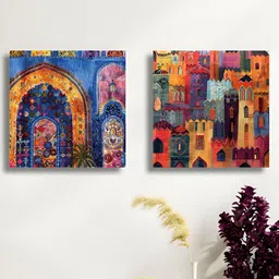 RANDOM 2 Pieces Red & Blue Canvas Wall Art-22
