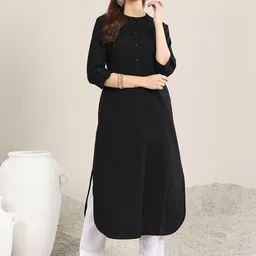 Libas Band Collar Straight Kurta-image-35