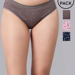 Simoh Women Pack Of 4 Printed Assorted Mid Rise BasicBriefs-picture-17