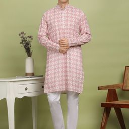 FUBAR Men Embroidered Thread Work Kurta-image-79