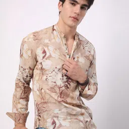 VASTRADO Men Floral Printed Thread Work Anarkali Kurta-picture-29