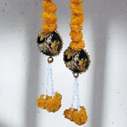 Sellplus 2-Pcs Yellow & Green Printed Wall Hanging Torans-39