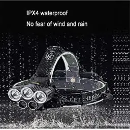 6 Modes 5 LED Ultra Bright IPX4 Waterproof USB Rechargeable Headlamp Torch-1
