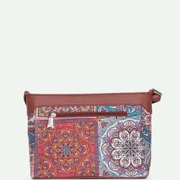 ZOUK Ethnic Motifs Printed Structured Sling Bag image 4