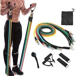 Rubber resistance bands set - exercise band fitness equipment for home & gym Resistance Tube-image-75