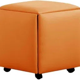 5 in 1 PU Leather Seating Cube with Swivel Casters Stackable Chair-1