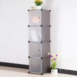 ® 4 Cube Portable Closet Storage Organizer Cabinet for Books,Cloth,Toys PP Collapsible Wardrobe-28