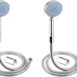 Prestige 5 Gear Multi Adjustable Rain Spray Hand Shower with 1.5mtr SS Shower Tube and Wall Hook-(Pack of 2) Handheld-13