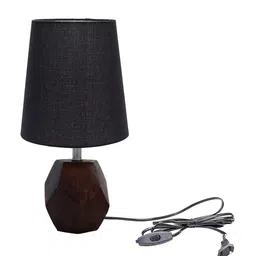 Pinecraft INTERNATIONAL Black & Brown Table Lamp with Shade image 4