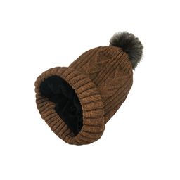 Gajraj Self Design Woollen Beanie With Fur Pom Pom image 5