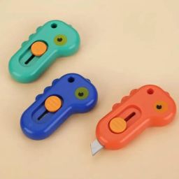 Art & Craft 3Pcs Portable Utility Knife Auto-Lock Paper Cutter with Keyring Plastic Grip Hand-held Paper Cutter-image-65