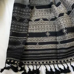 Peepul Tree Woven Design Wool & Silk Dupatta image 2