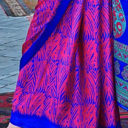 Mitera Satin Block Print Saree image 4