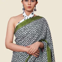 KALINI Abstract Printed Pure Cotton Saree image 4