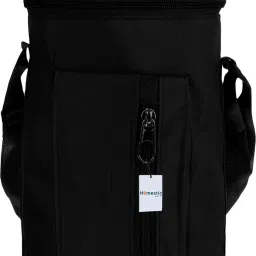 Canvas waterproof Adjustable Strap Lunch Bag with One Small Zip Pocket|Black Waterproof Lunch Bag-image-59