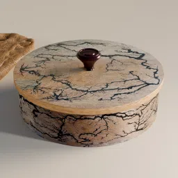 Wooden Chapati Box | Casserole | Hotpot 8X8X3 | Serving Bowl with lid - 900 Ml… Serve Casserole-9