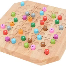 shoro Wooden Sudoku Board Game with 81 Grids Number & Sudoku Puzzles Book - Large Family Game - Math Brain Teaser Desktop Game image 5